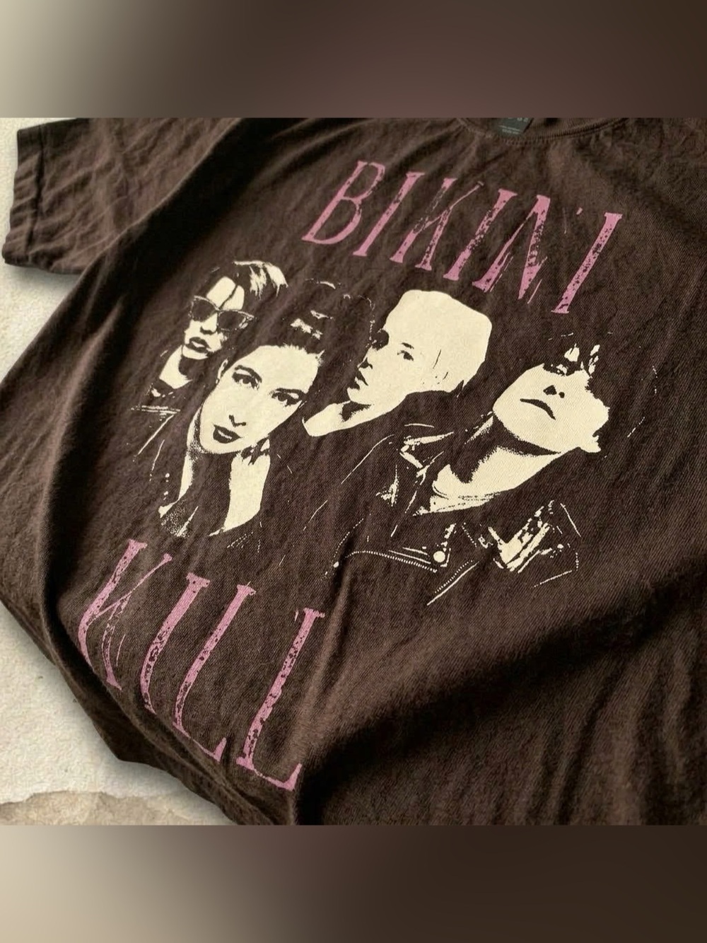 Bikini Kill Band Graphic Tee Brown Riot Grrrl Punk T-shirt - Picture 2 of 6